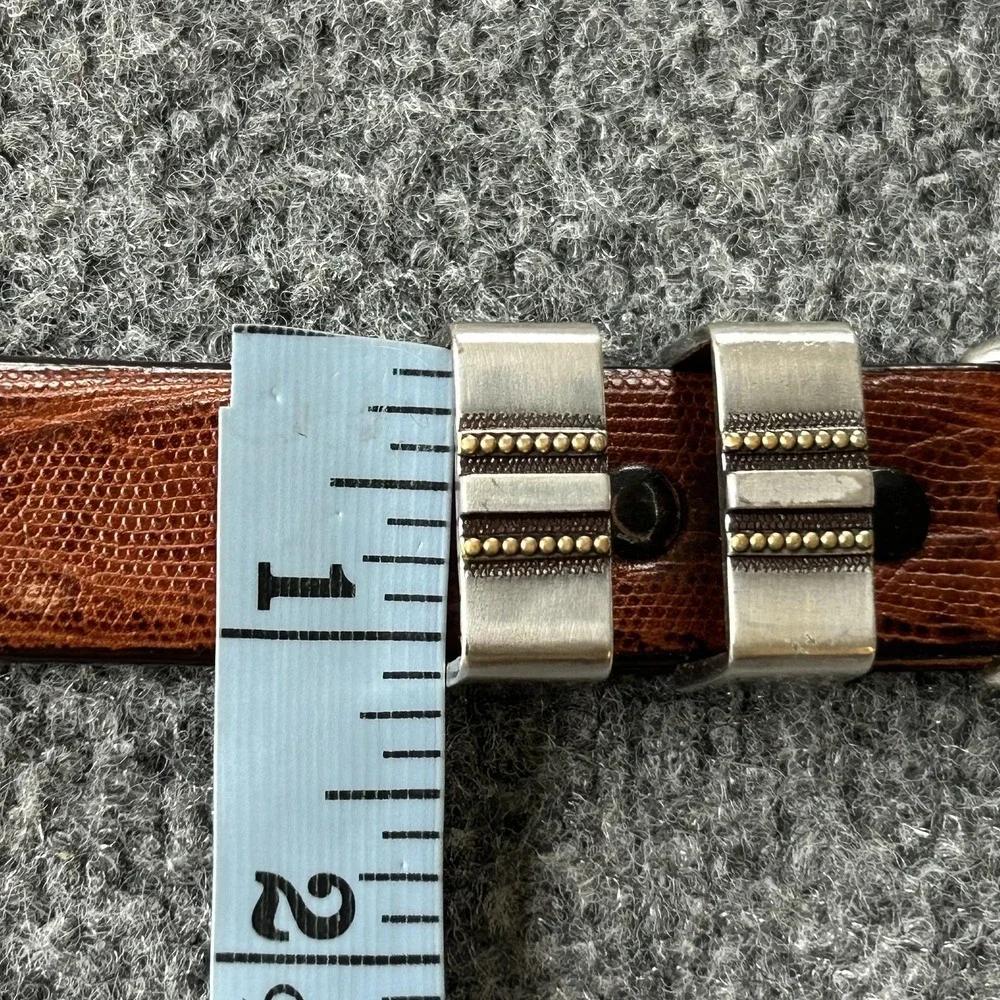 Belt Genuine Italian Calfskin‎ Brown Embossed Leather Western Belt Size 46